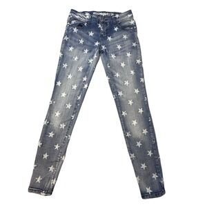 Mossimo Supply Co Jeans Womens 3 Blue Star Print Skinny Low Rise Denim Pants